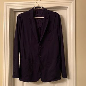 Cotton navy casual blazer